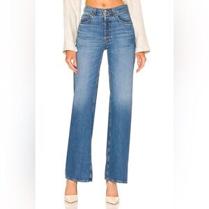 GRLFRND Brooklyn High Rise Loose Straight Jeans in Garden Court - 26